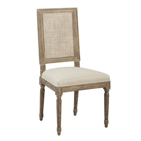 Linen & Oak Caned Back Side Chair - 20'