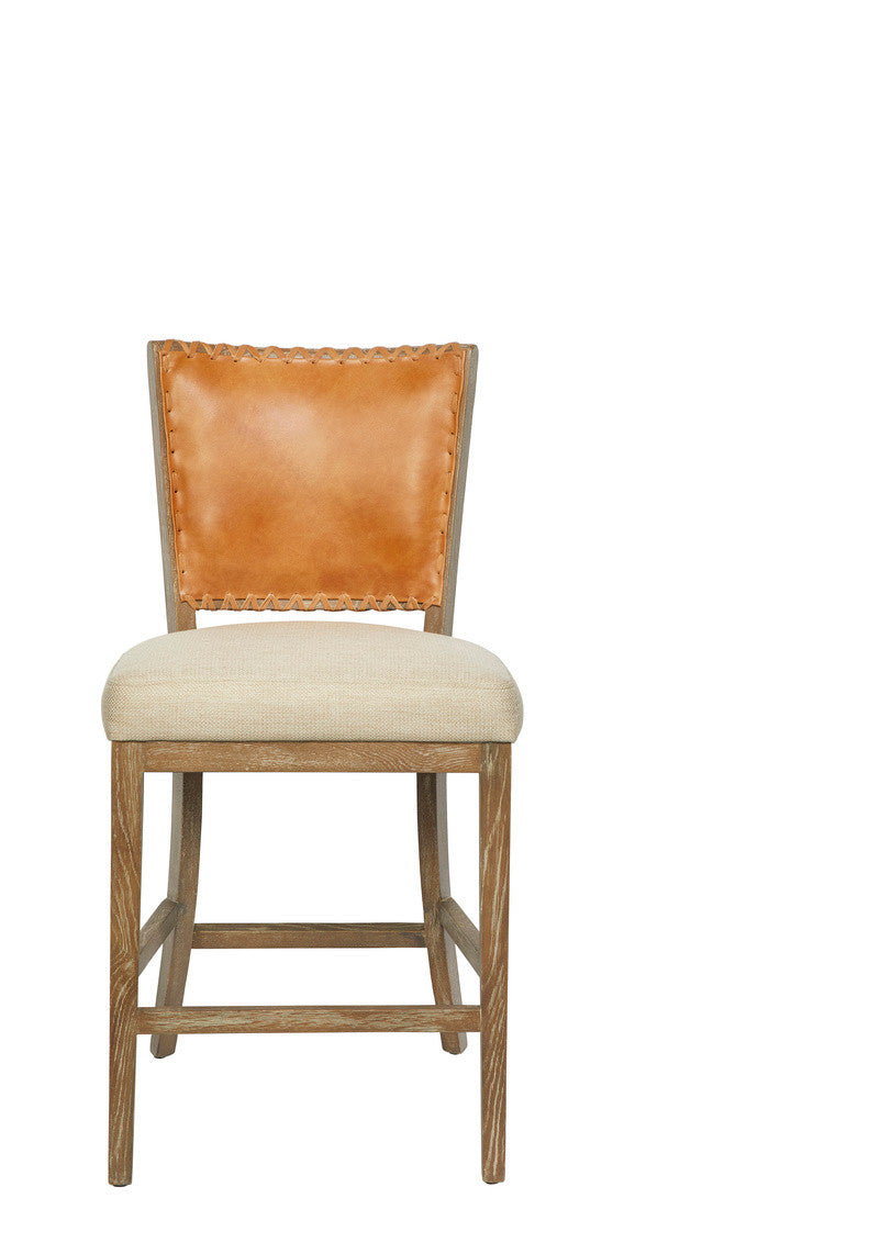Austin Leather & Linen Hide Back Counter Stool