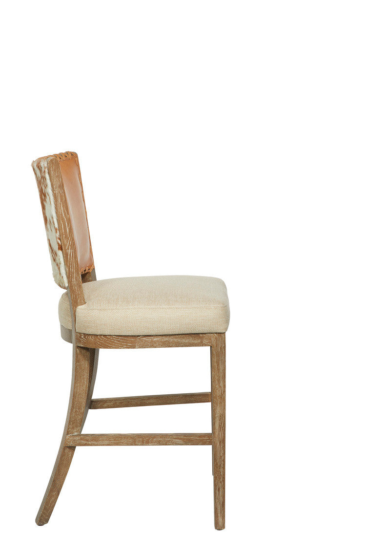 Austin Leather & Linen Hide Back Counter Stool