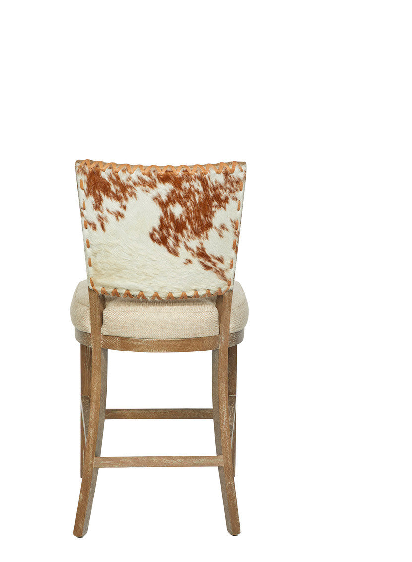 Austin Leather & Linen Hide Back Counter Stool