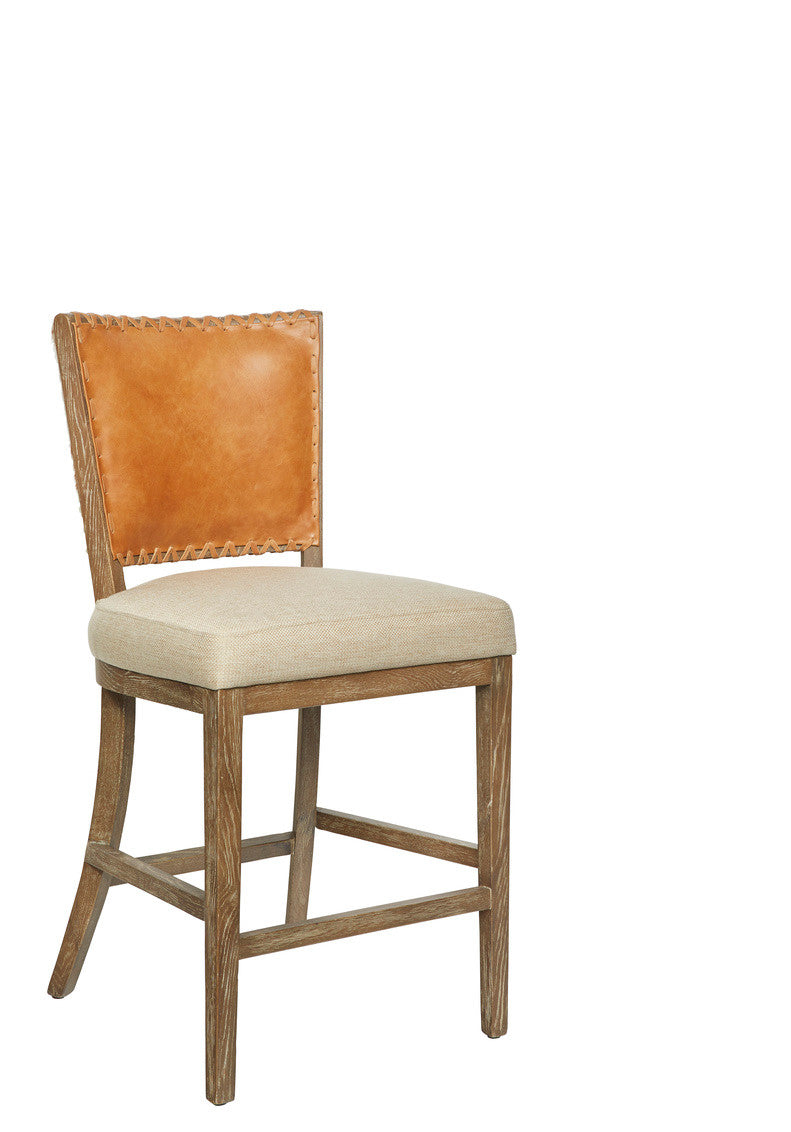 Austin Leather & Linen Hide Back Counter Stool