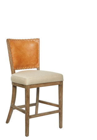 Austin Leather & Linen Hide Back Counter Stool