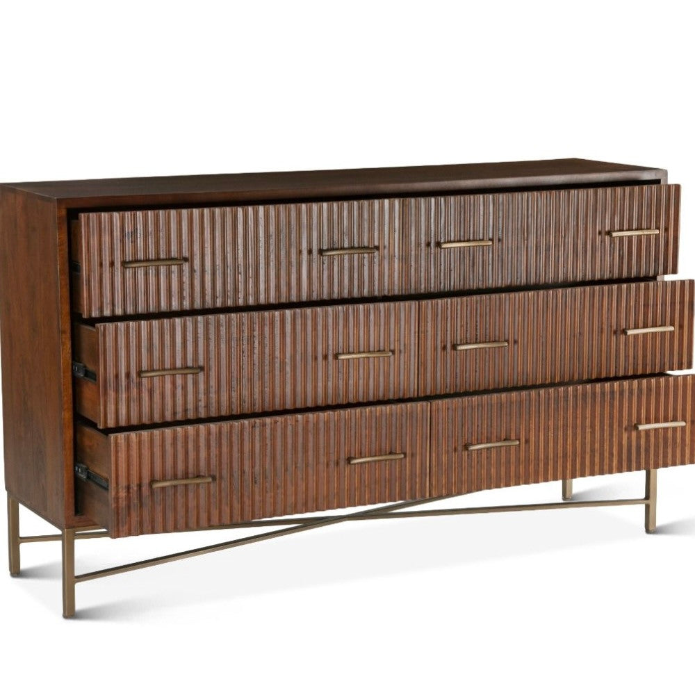 Zoey Contemporary Solid Wood 6-Drawer Dresser