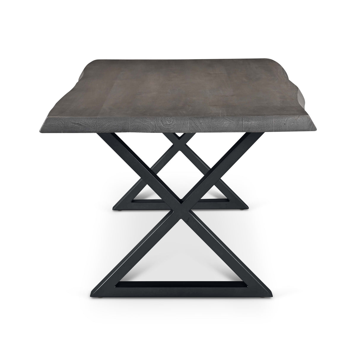 Brooks Dining Table X Base 40" x 92" Sandblasted Grey Top - Black Base by Urbia - detail 3