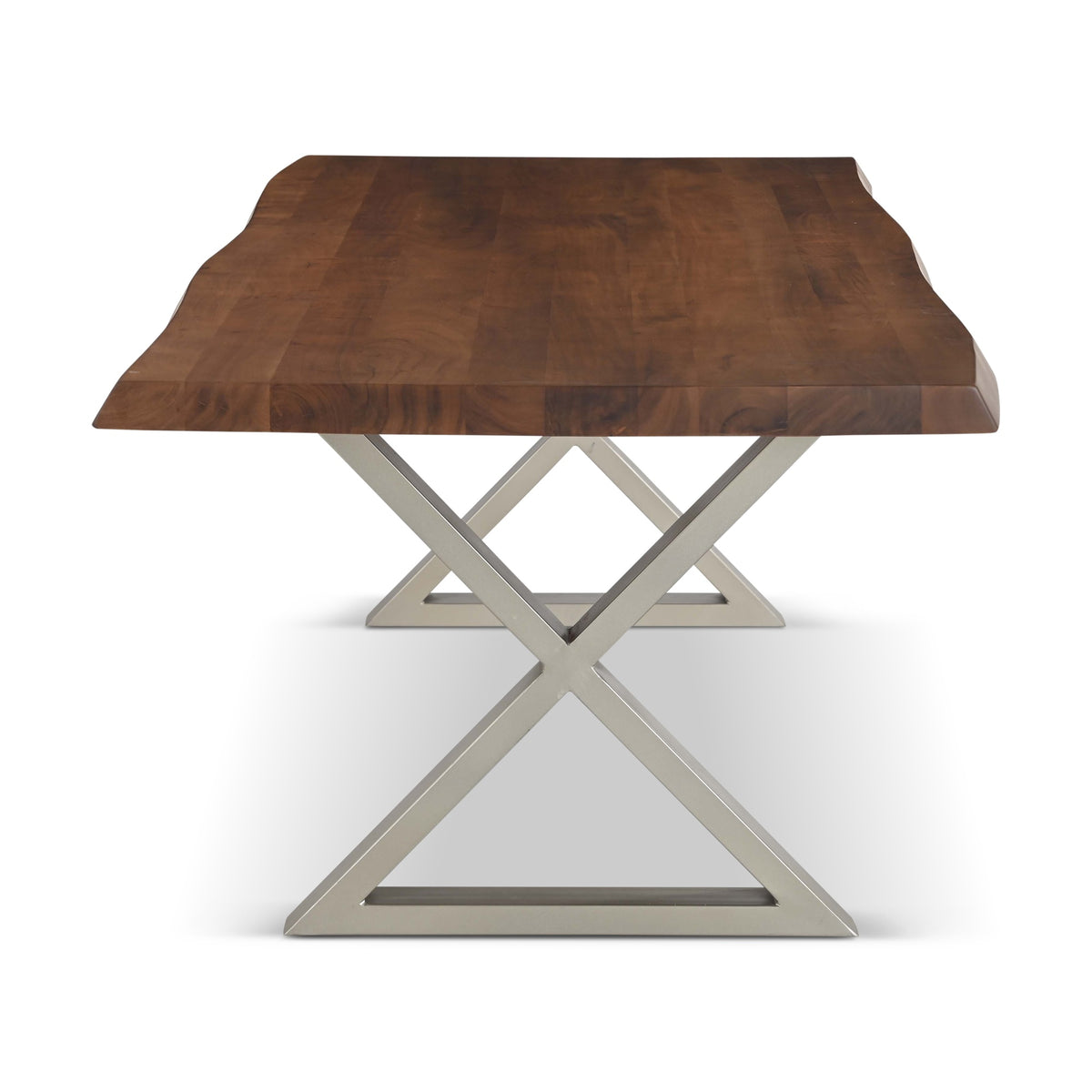 Brooks Dining Table X Base 40" x 92" Americano Top - Pewter Base by Urbia - detail 3