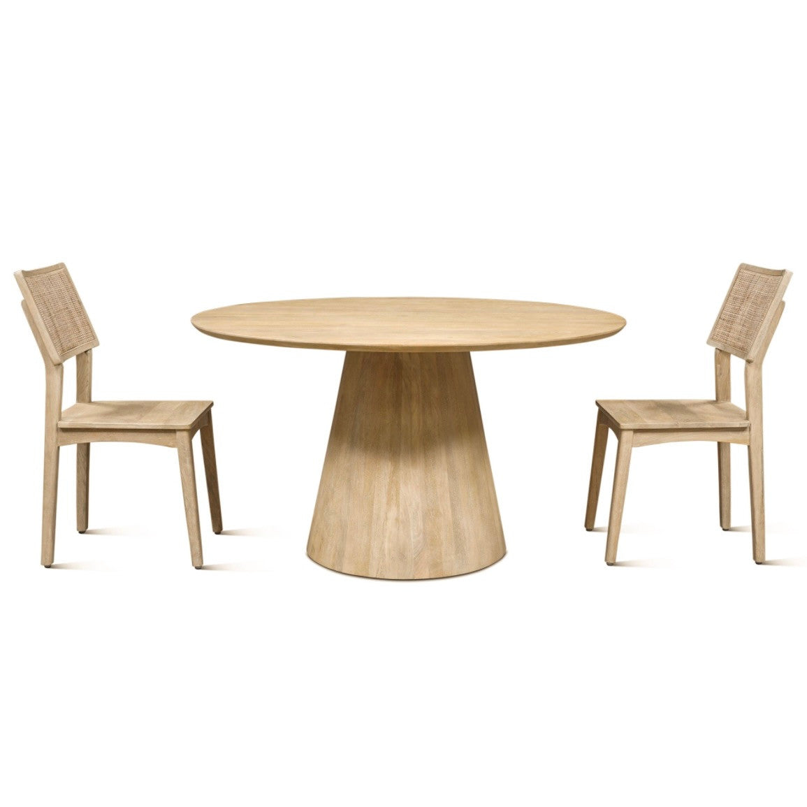 Casablanca 54" Round Dining Table in Natural White