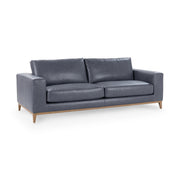 Donovan Perla Fumo Leather Sofa