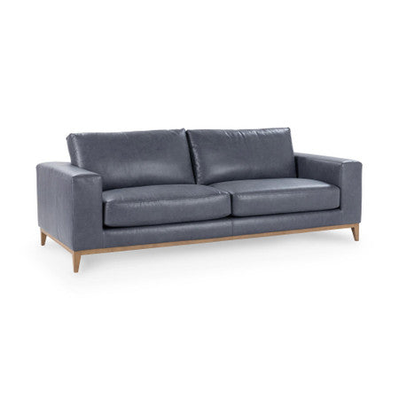 Donovan Perla Fumo Leather Sofa