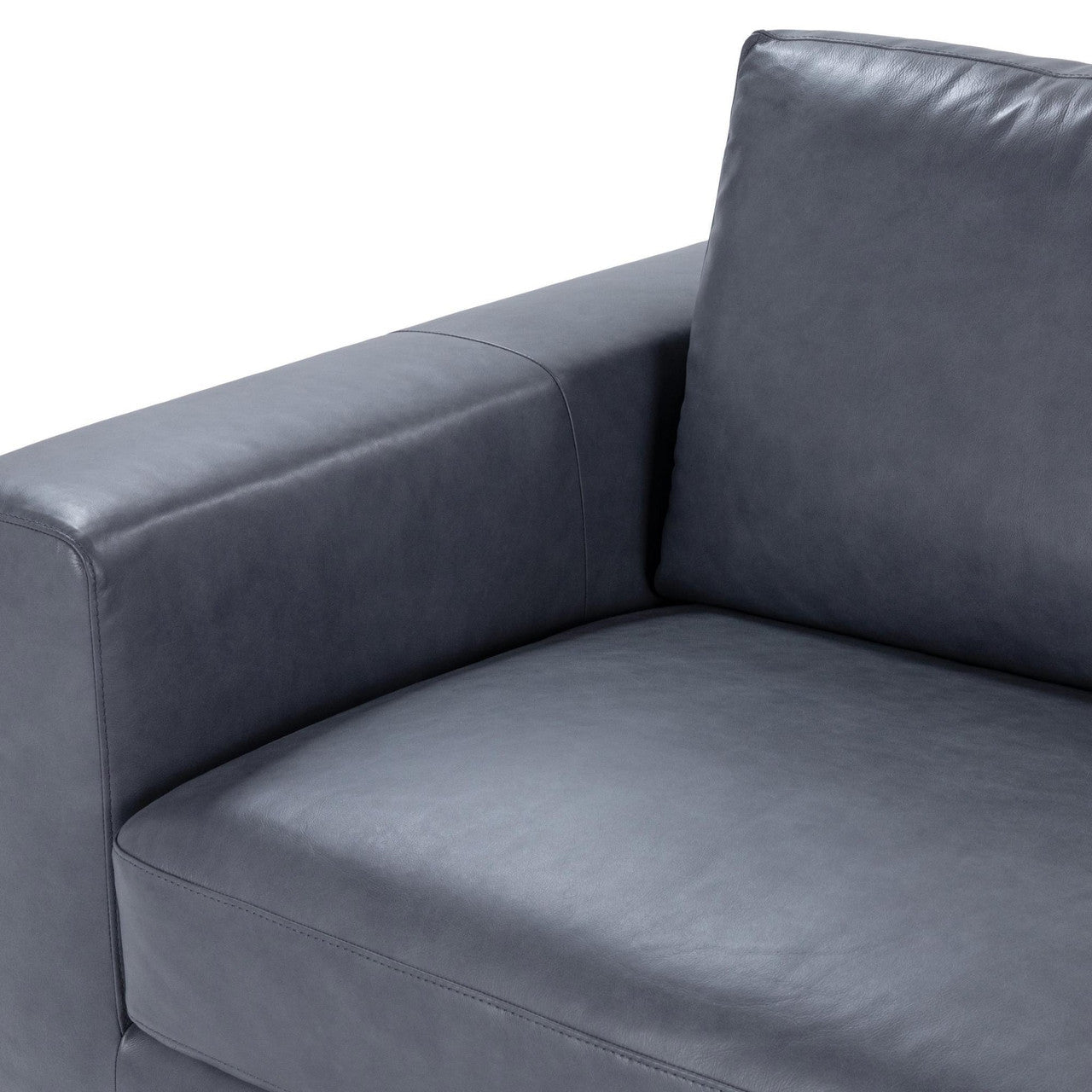 Donovan Perla Fumo Leather Sofa