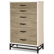 Modern Gray and White Tall 5 Drawers Chest