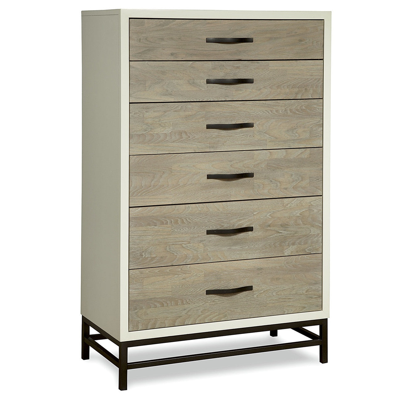 Modern Gray and tall white Shana chest of drawers