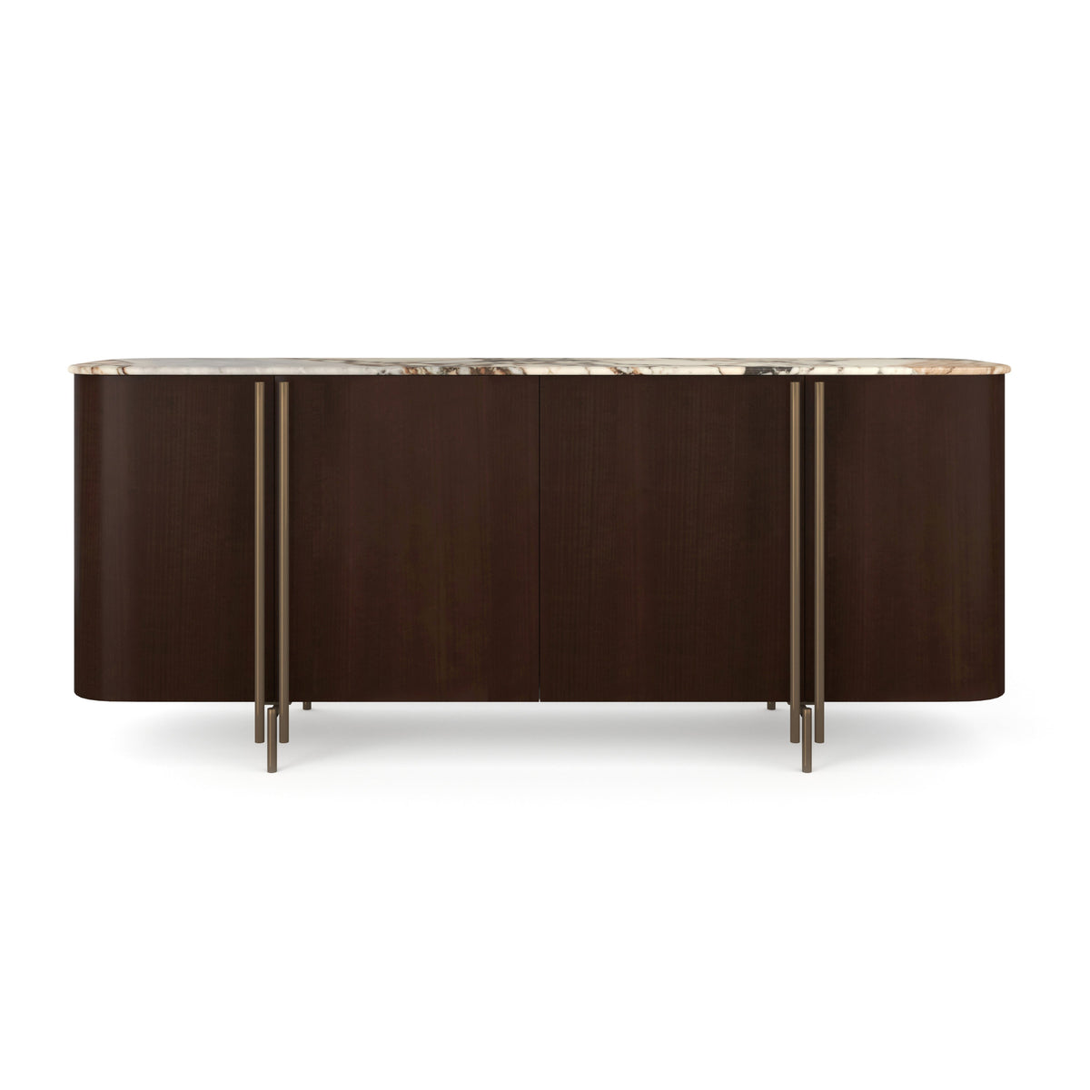 Vena Sideboard Brushed Gold 82" by Caracole