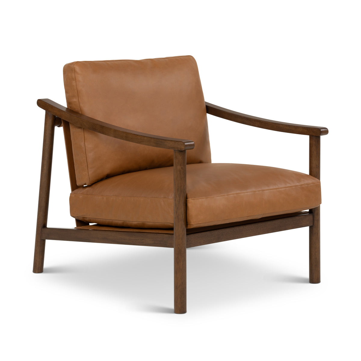 Rowan Leather Accent Chair Walnut, Panama Tan by Urbia - detail 2