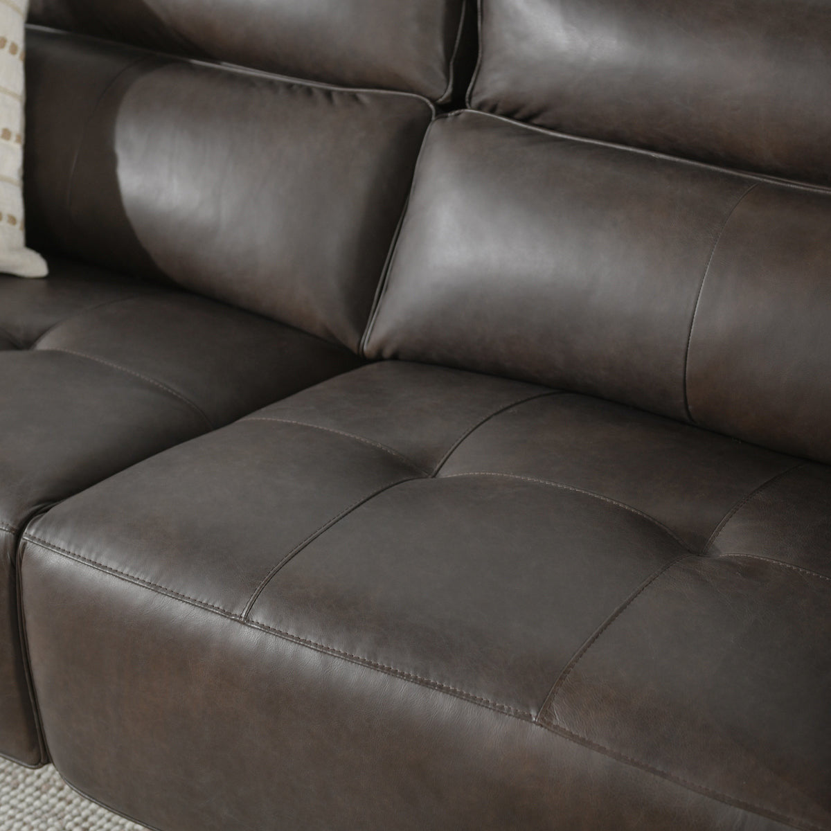 Conway Power Recliner Sofa - Brown Leather