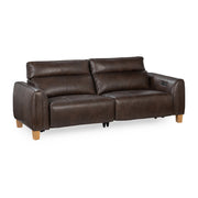 Conway Power Recliner Sofa - Brown Leather