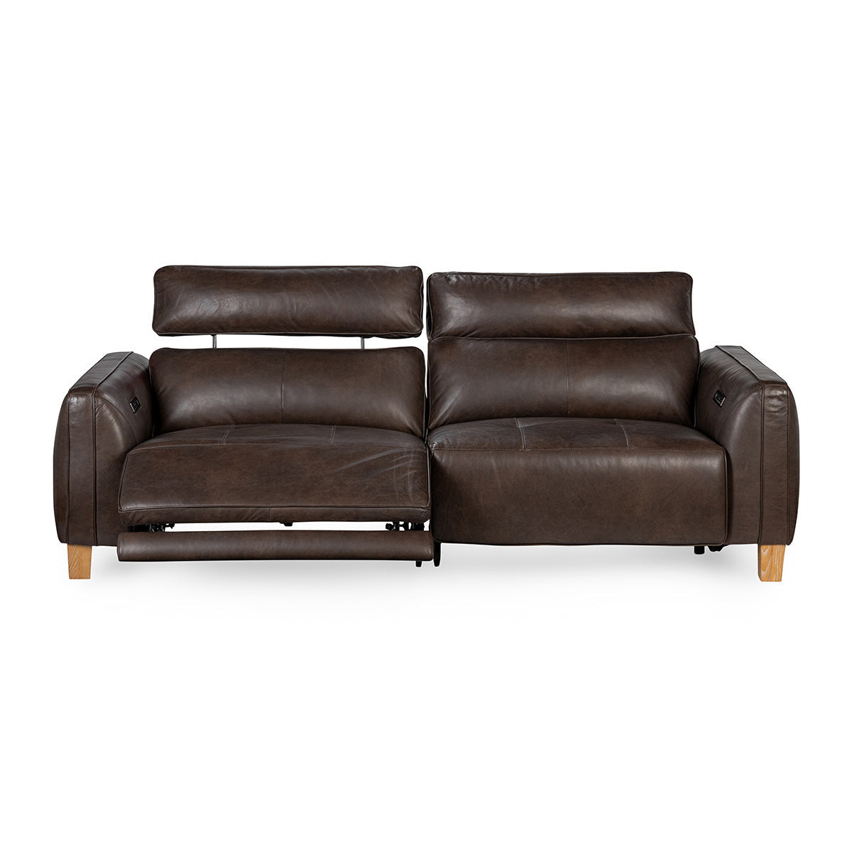 Conway Power Recliner Sofa - Brown Leather