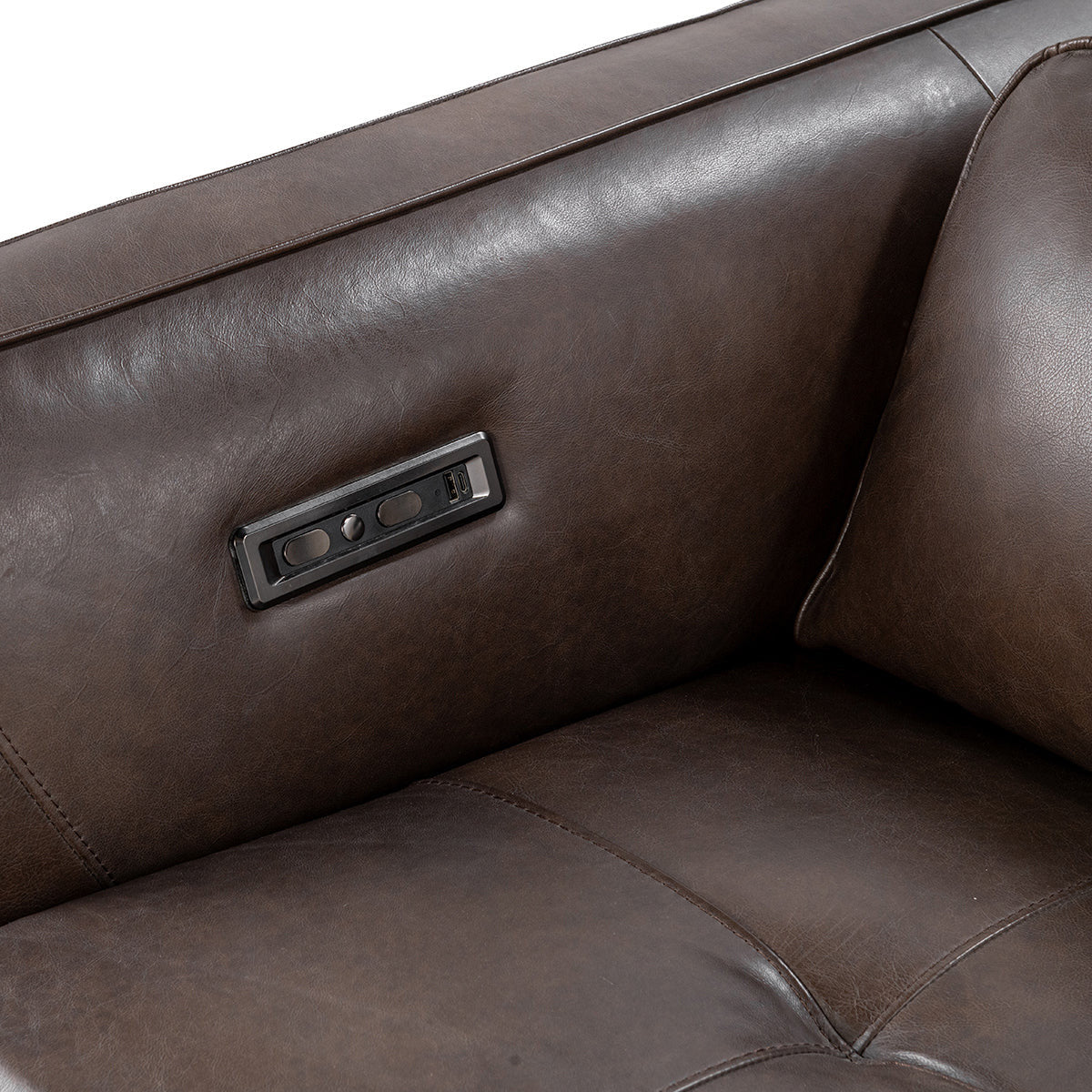 Conway Power Recliner Sofa - Brown Leather