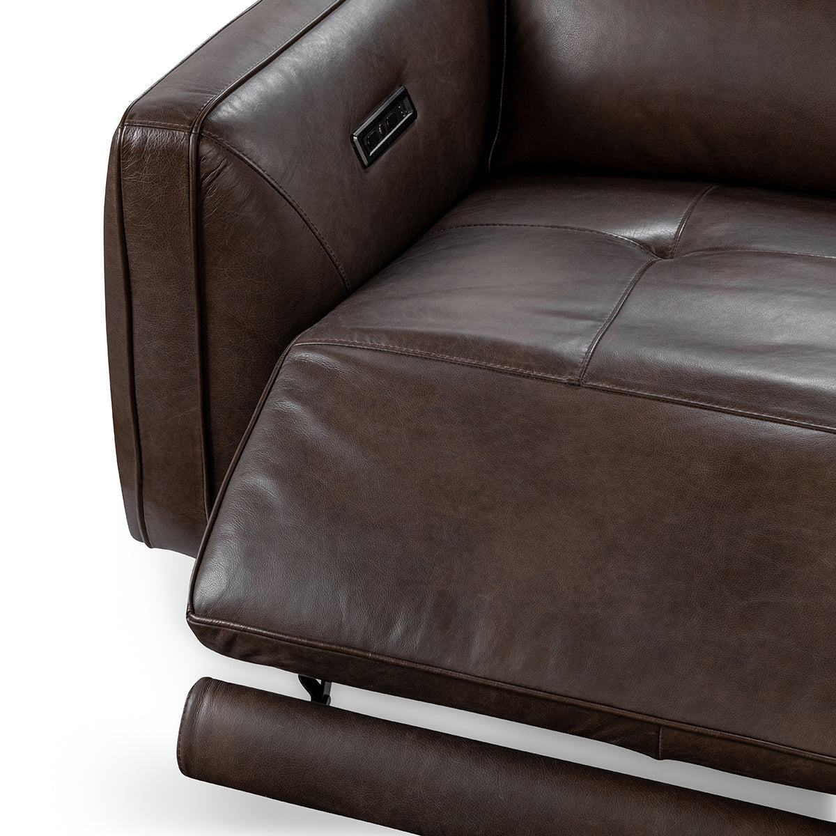 Conway Power Recliner Sofa - Brown Leather