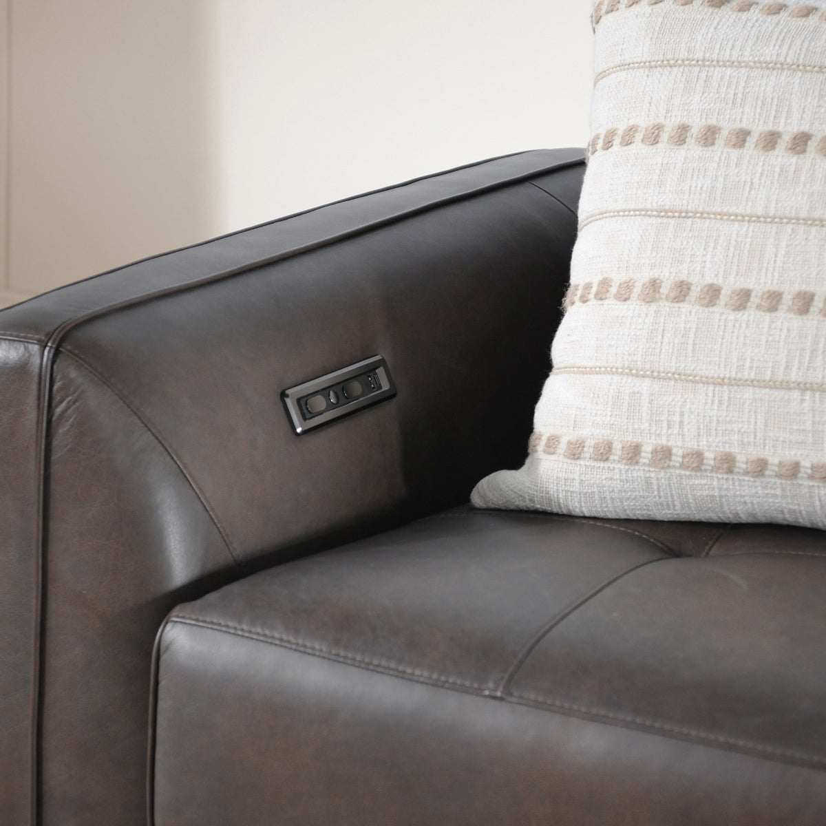 Conway Power Recliner Sofa - Brown Leather