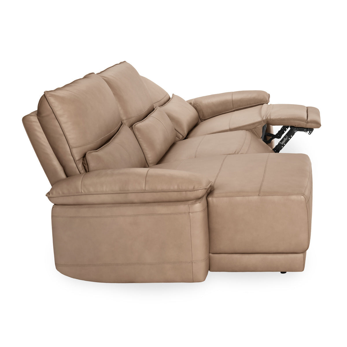 Branford Leather Power Recliner Sectional w/LAF Chaise