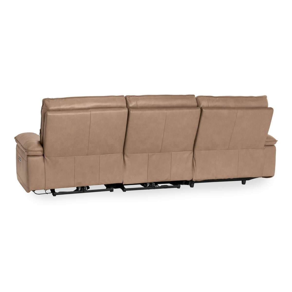 Branford Leather Power Recliner Sectional w/LAF Chaise