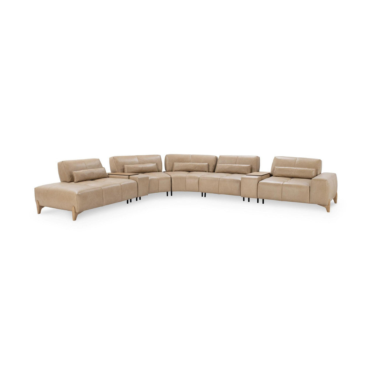 Leah Leather Upholstered Sectional