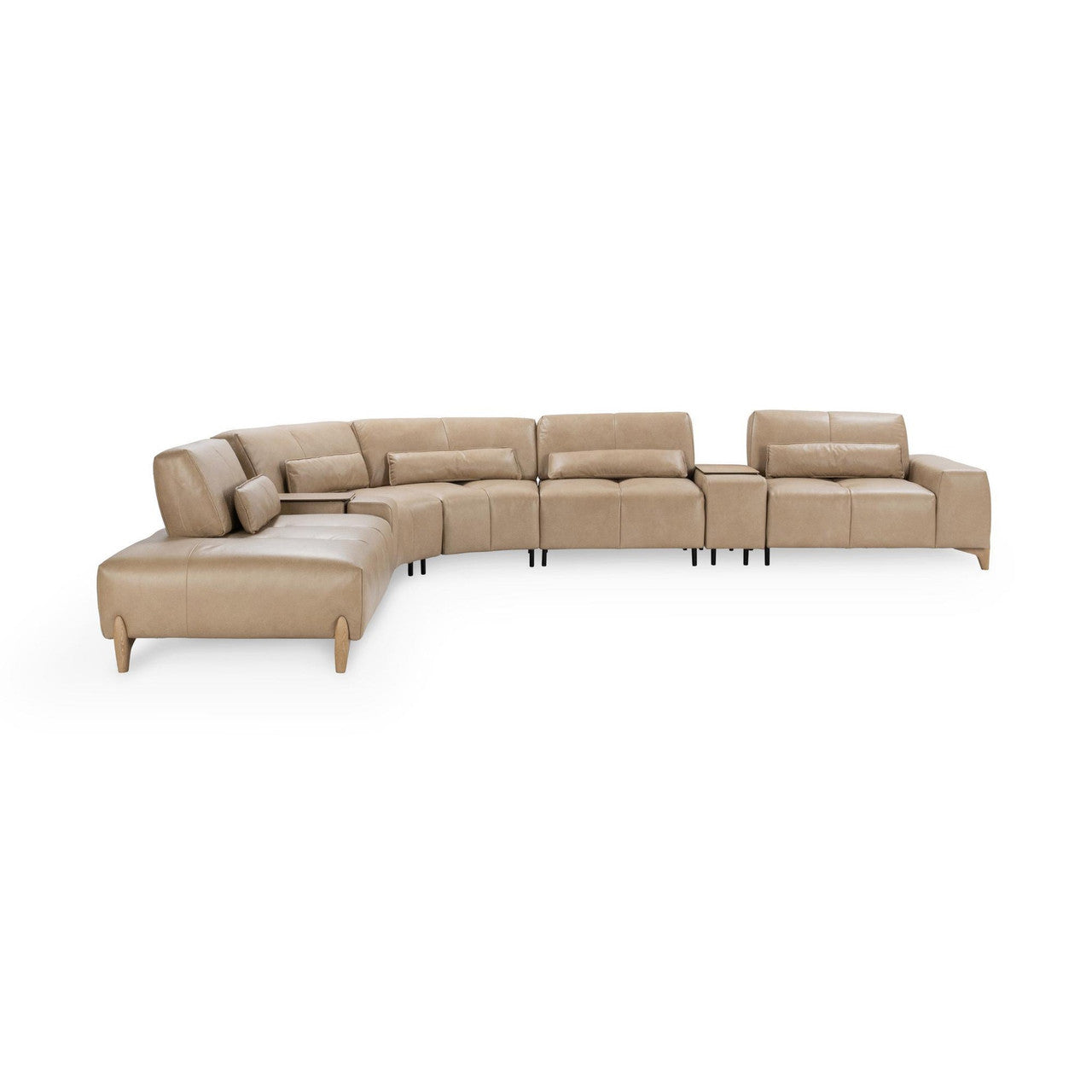 Leah Leather Upholstered Sectional