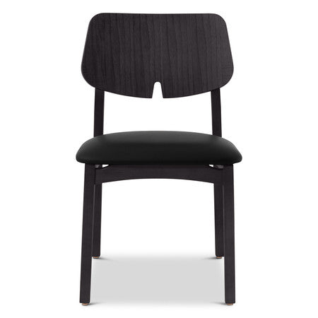 Modern Brazilian - Beth - Side Chair - Shimmy Black Seat - Ebano Frame