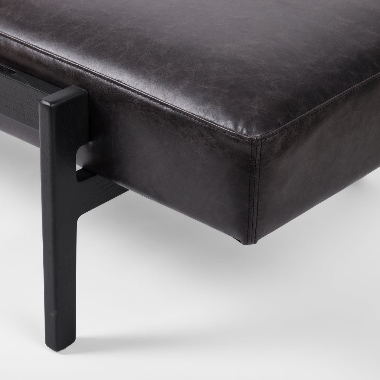 Fawkes Sonoma Black Leather Bench