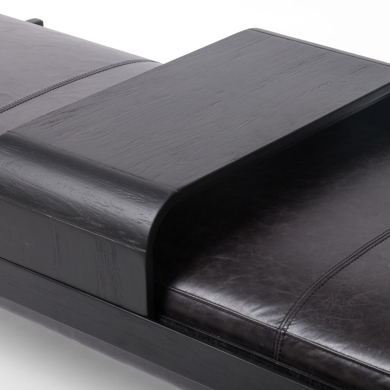 Fawkes Sonoma Black Leather Bench