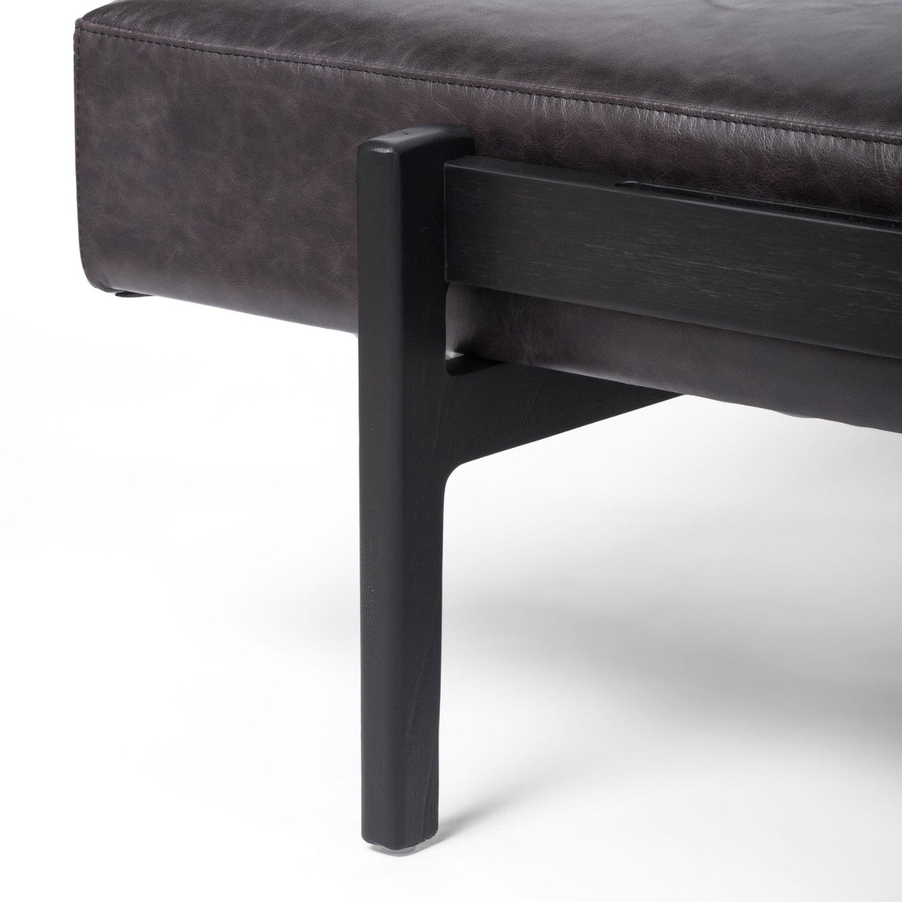 Fawkes Sonoma Black Leather Bench