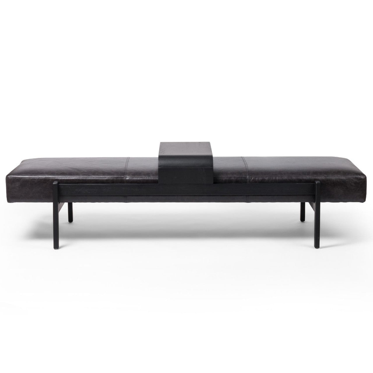 Fawkes Sonoma Black Leather Bench