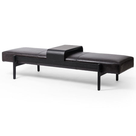 Fawkes Sonoma Black Leather Bench