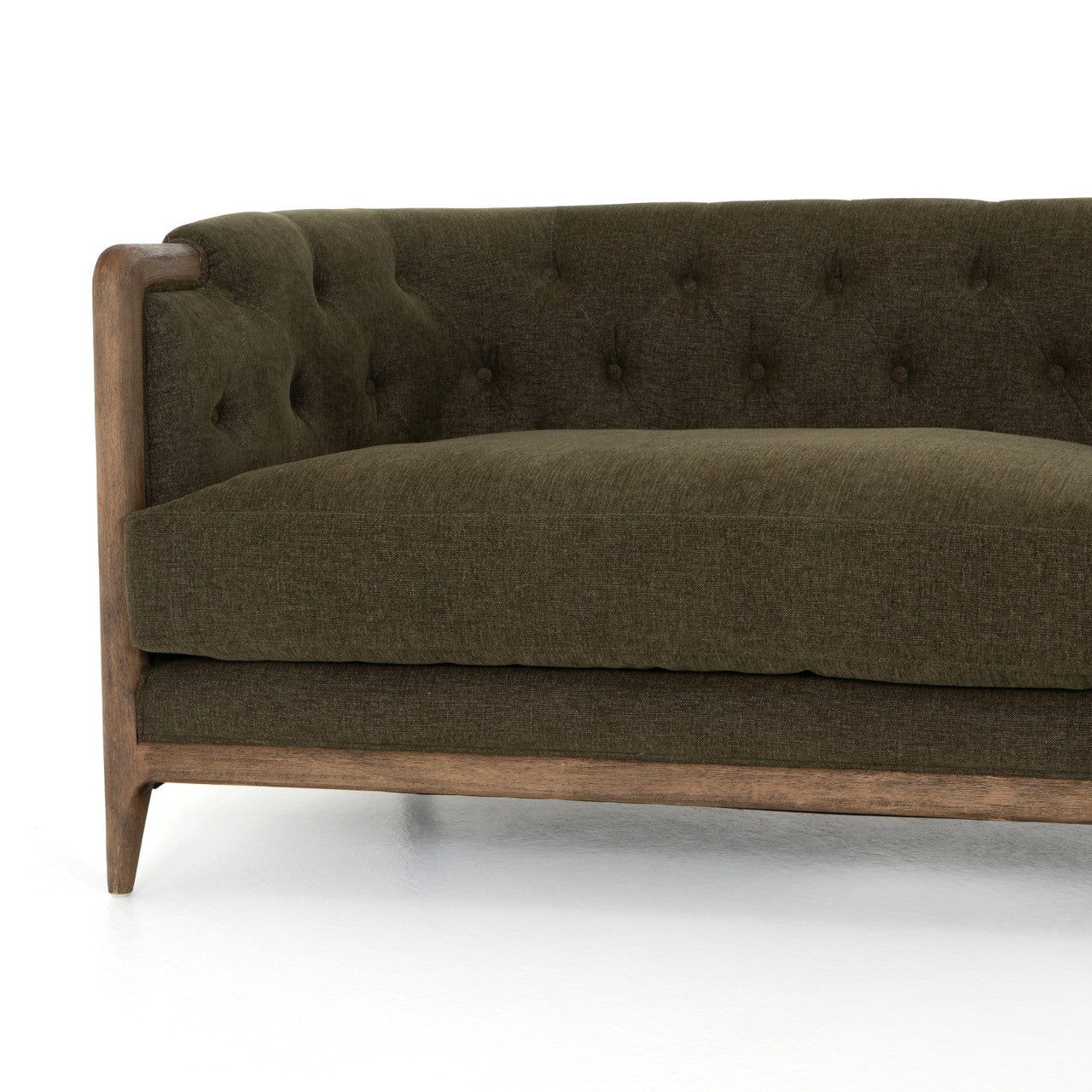 Ellsworth Sutton Olive Rolled Arm Sofa 90"
