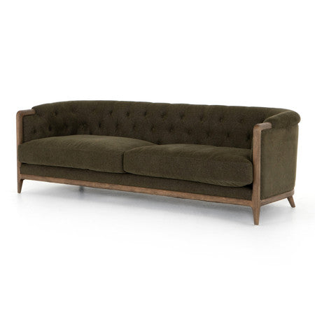 Ellsworth Sutton Olive Rolled Arm Sofa 90"