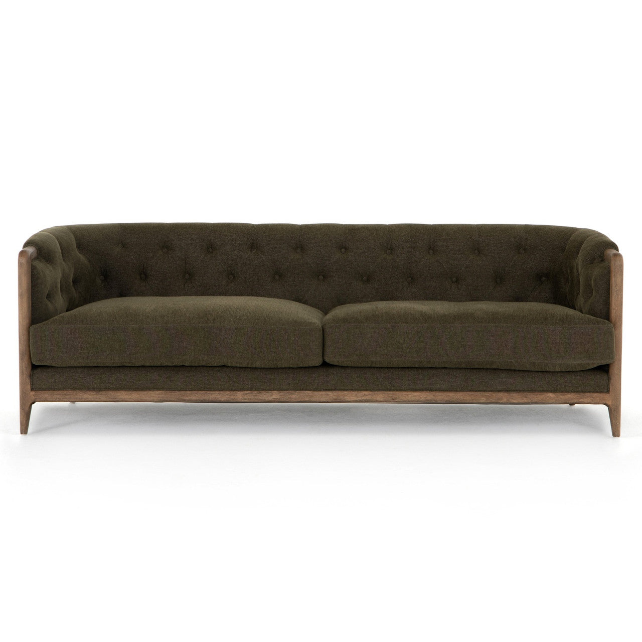 Ellsworth Sutton Olive Rolled Arm Sofa 90"