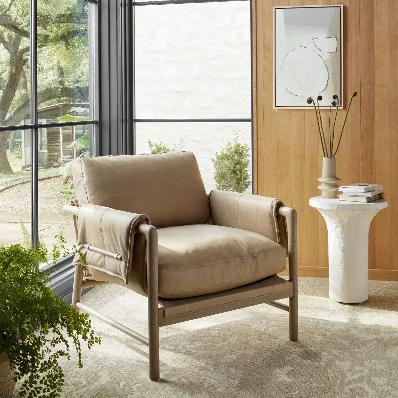 Harrison Palermo Nude Leather Chair