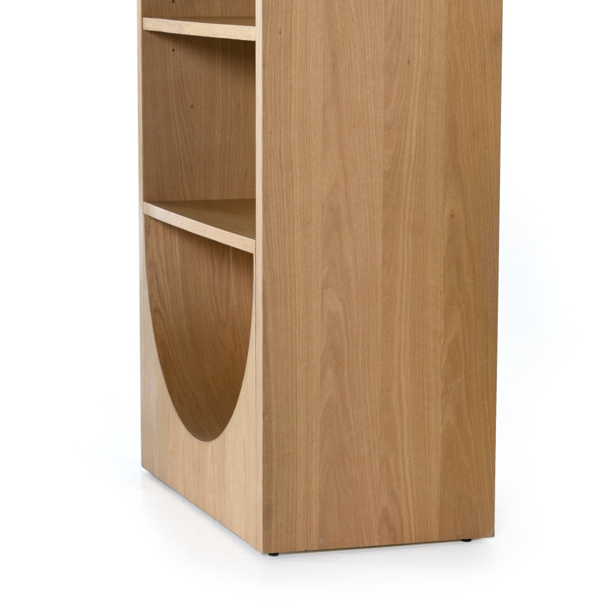 Higgs Woven Cane Back Oak Wood Bookshelf