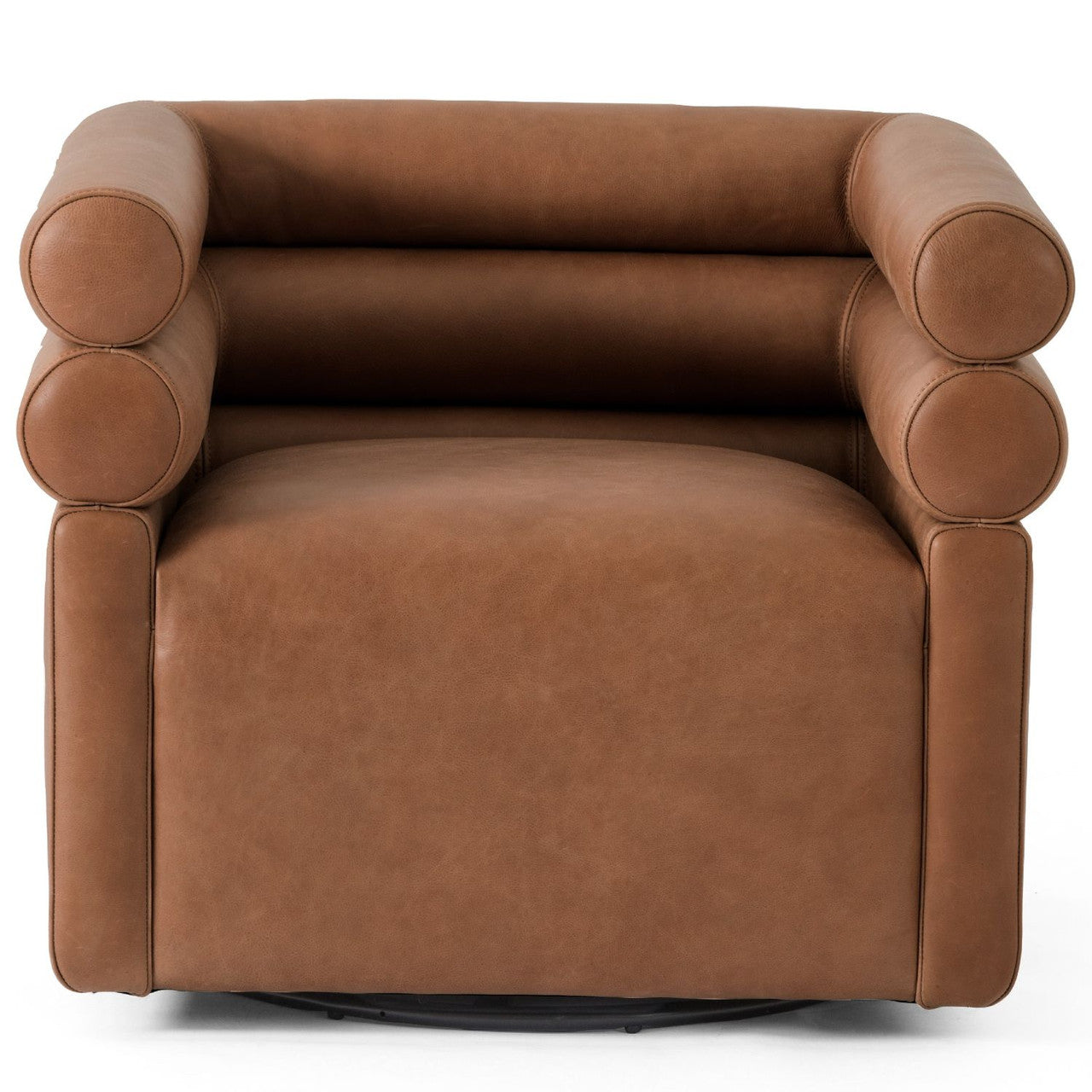 Evie Palermo Cognac Leather Swivel Chair