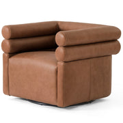Evie Palermo Cognac Leather Swivel Chair