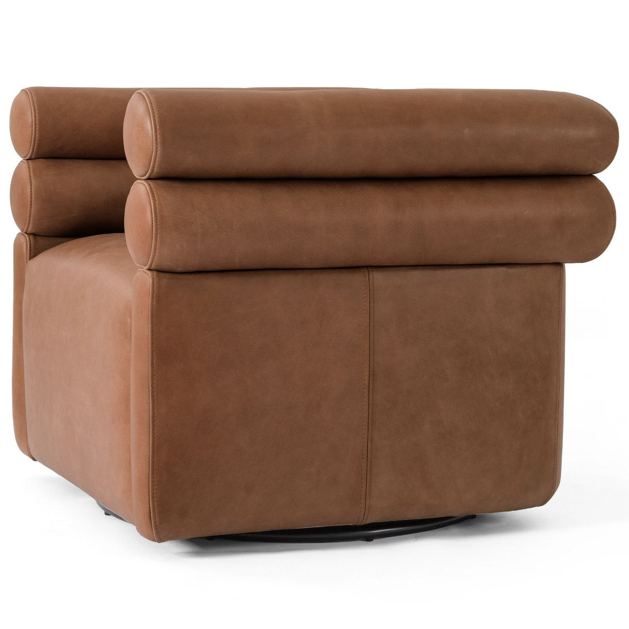 Evie Palermo Cognac Leather Swivel Chair