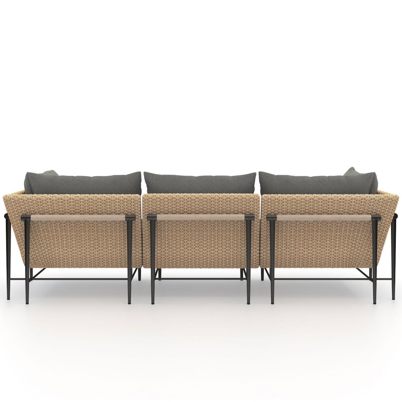 Cavan Outdoor Faux Hyacinth 3 Piece Sectional