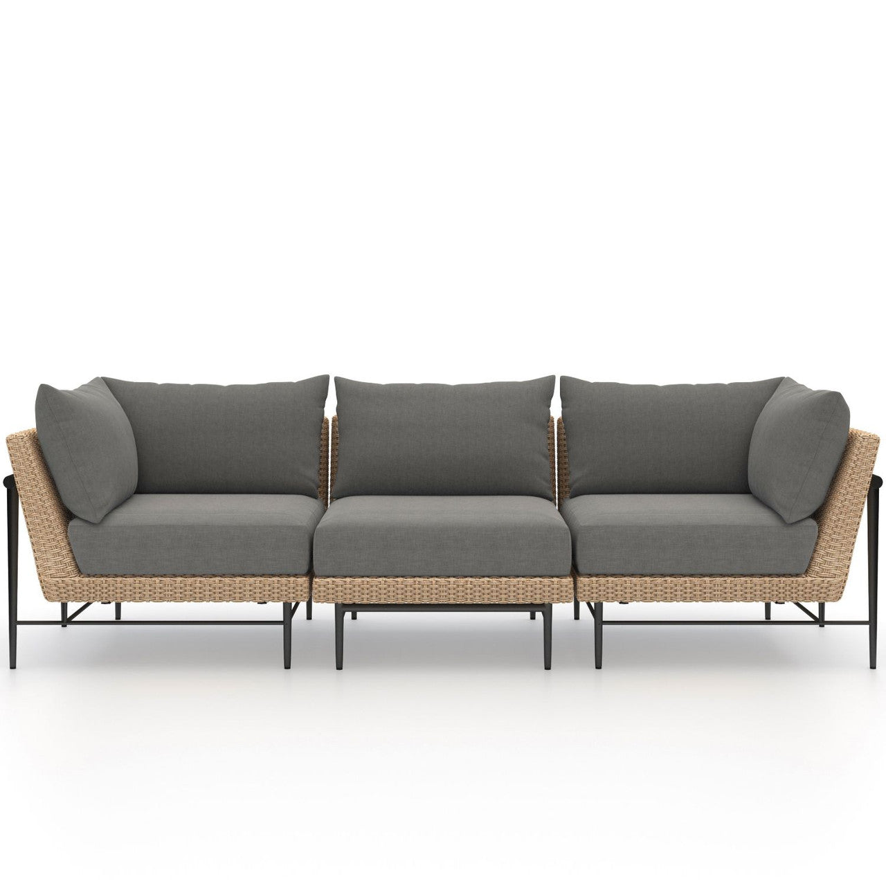 Cavan Outdoor Faux Hyacinth 3 Piece Sectional