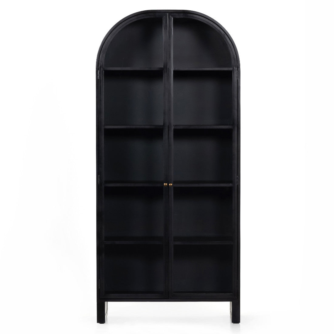 Breya Industrial Black Iron 2 Glass Doors Display Cabinet
