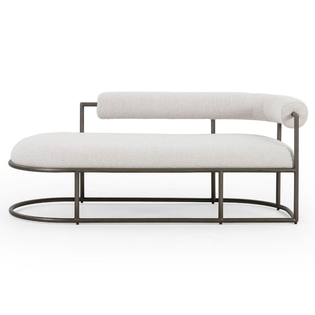 Bettie Cream Boucle Fabric Curved Retro Chaise