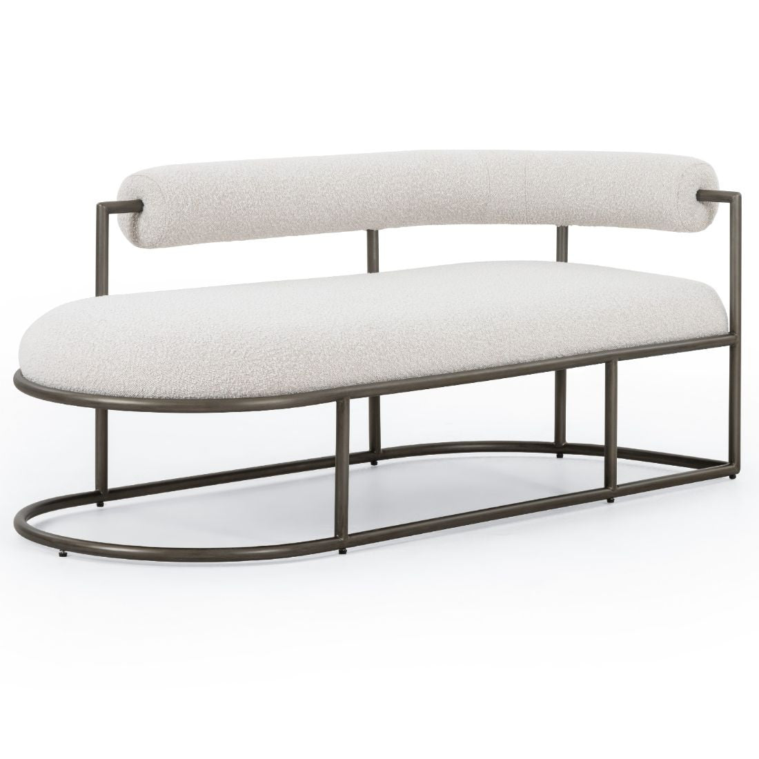Bettie Cream Boucle Fabric Curved Retro Chaise