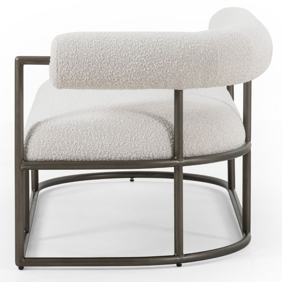 Bettie Cream Boucle Fabric Curved Retro Chaise