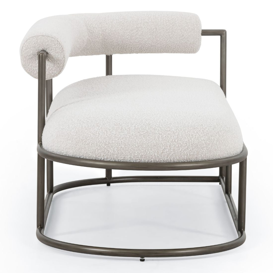 Bettie Cream Boucle Fabric Curved Retro Chaise