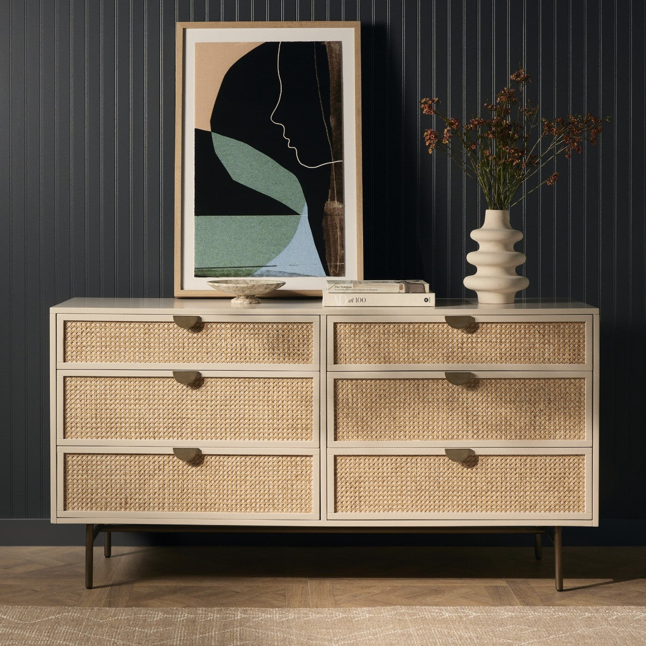 Luella Matte Alabaster 6 Drawer Dresser