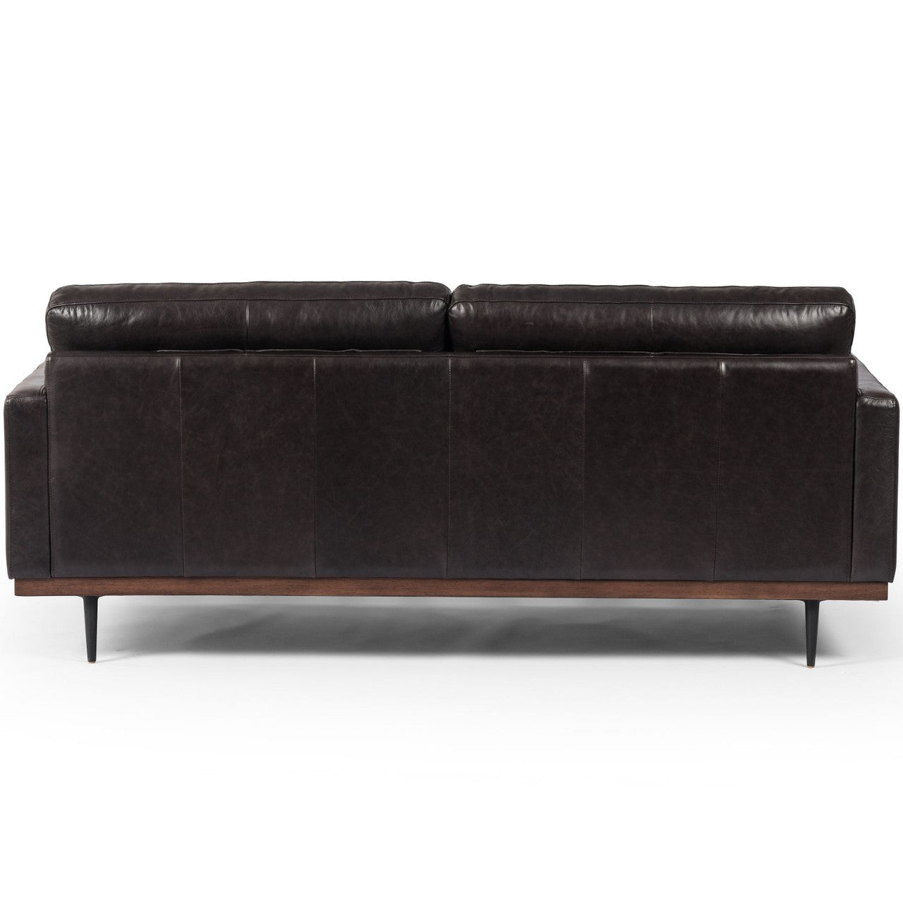 Lexi Modern Tufted Black Leather Sofa 73"